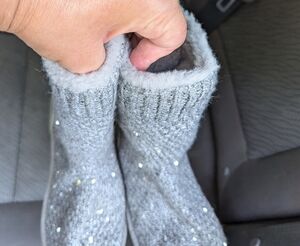 Ugg Silver sparkle sweater boots sz 4